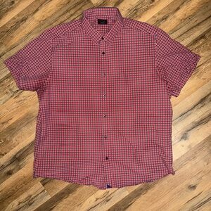 UNTUCKit Red and Blue Plaid Short Sleeve Shirt size XXL